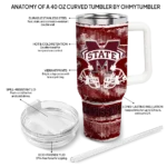personalized mississippi state bulldogs honey streaks maroon curved tumbler best selling.webp