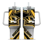 personalized missouri tigers arrow burst black curved tumbler best selling.webp