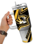 personalized missouri tigers arrow burst black curved tumbler best selling.webp