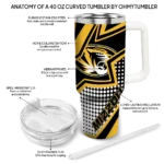 personalized missouri tigers arrow burst black curved tumbler best selling.webp