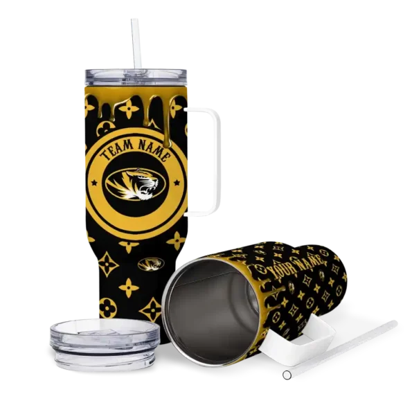 personalized missouri tigers bullseye drips black curved tumbler high quality.webp