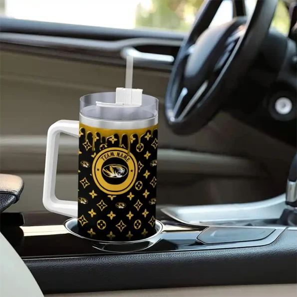 personalized missouri tigers bullseye drips black curved tumbler trendy.webp