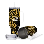 personalized missouri tigers burst swirl black curved tumbler best selling.webp