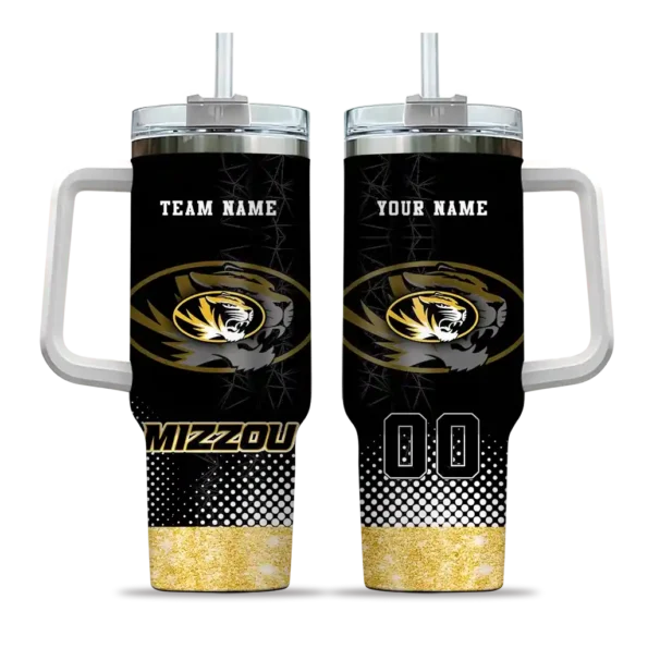 personalized missouri tigers geometric prism black curved tumbler best selling.webp