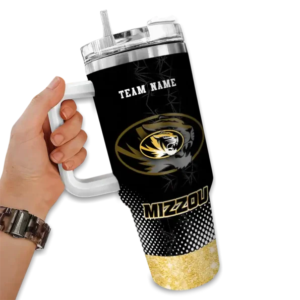 personalized missouri tigers geometric prism black curved tumbler fashion forward.webp