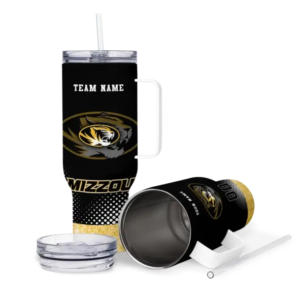 personalized missouri tigers geometric prism black curved tumbler high quality.webp