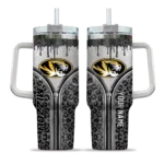 personalized missouri tigers leopard zipper black curved tumbler best selling.webp