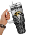 personalized missouri tigers leopard zipper black curved tumbler best selling.webp