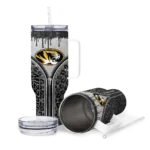 personalized missouri tigers leopard zipper black curved tumbler best selling.webp