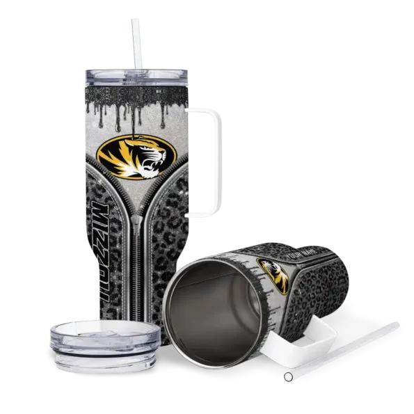 personalized missouri tigers leopard zipper black curved tumbler high quality.webp