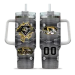 personalized missouri tigers superman shield black gray curved tumbler best selling.webp