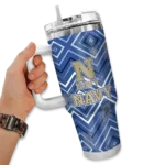 personalized navy midshipmen bold diamonds blue curved tumbler best selling.webp