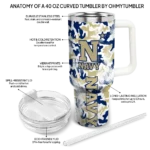 personalized navy midshipmen camo mashup blue white curved tumbler best selling.webp