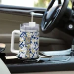 personalized navy midshipmen camo mashup blue white curved tumbler best selling.webp