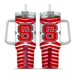 personalized nc state wolfpack chevron layers red curved tumbler best selling.webp