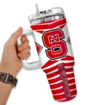 personalized nc state wolfpack chevron layers red curved tumbler best selling.webp