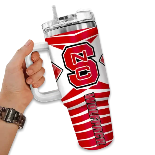 personalized nc state wolfpack chevron layers red curved tumbler fashion forward.webp