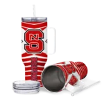 personalized nc state wolfpack chevron layers red curved tumbler best selling.webp