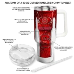 personalized nc state wolfpack hexagon armor red curved tumbler best selling.webp