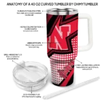 personalized nebraska cornhuskers arrow burst red curved tumbler best selling.webp