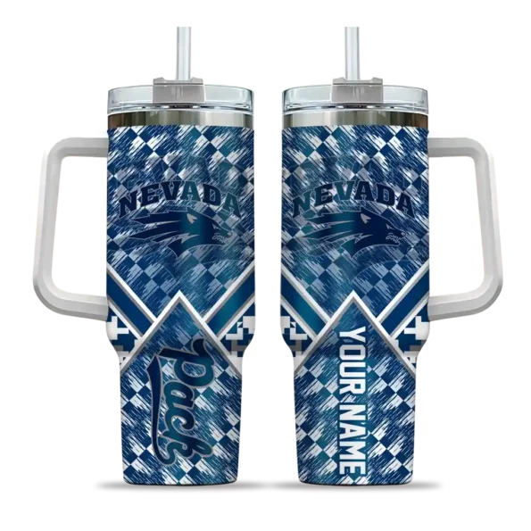 personalized nevada wolf pack chevron angle blue curved tumbler best selling.webp