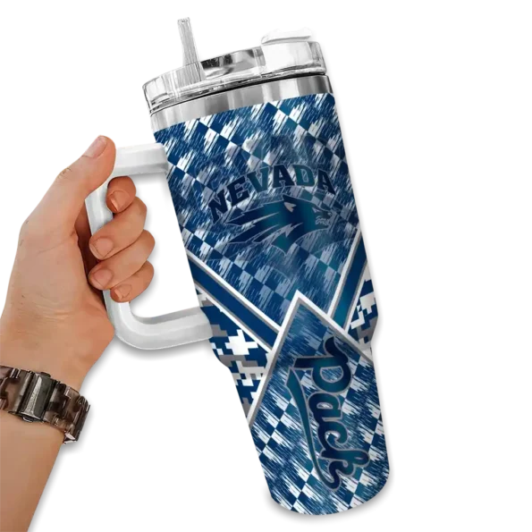 personalized nevada wolf pack chevron angle blue curved tumbler fashion forward.webp