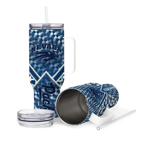 personalized nevada wolf pack chevron angle blue curved tumbler high quality.webp