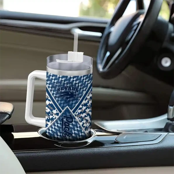 personalized nevada wolf pack chevron angle blue curved tumbler trendy.webp