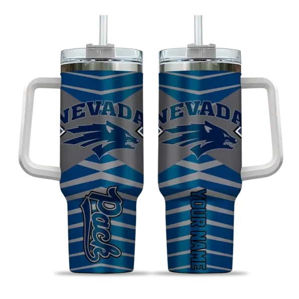 personalized nevada wolf pack chevron layers blue curved tumbler best selling.webp