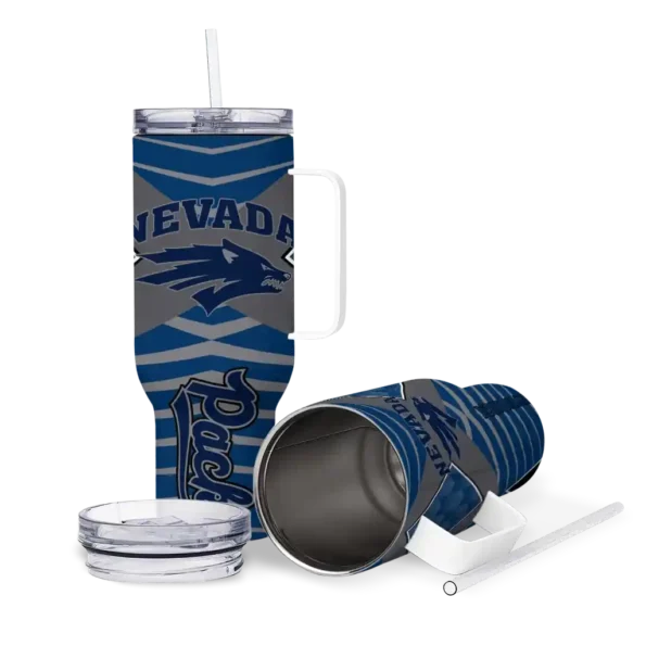 personalized nevada wolf pack chevron layers blue curved tumbler high quality.webp
