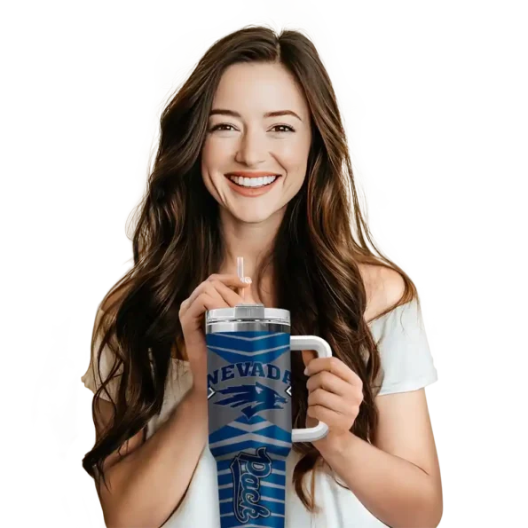 personalized nevada wolf pack chevron layers blue curved tumbler premium grade.webp