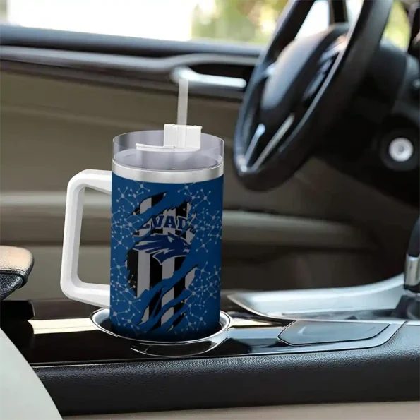 personalized nevada wolf pack claw cut blue black curved tumbler trendy.webp