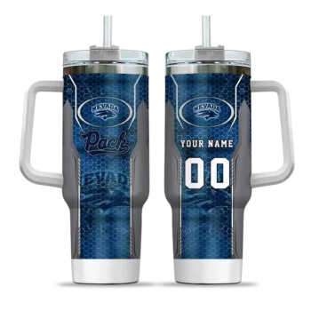 personalized nevada wolf pack hexagon armor blue curved tumbler best selling.webp
