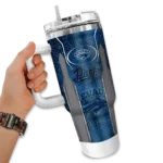 personalized nevada wolf pack hexagon armor blue curved tumbler best selling.webp