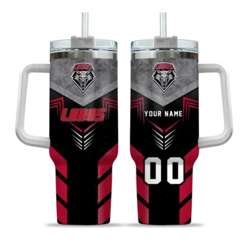 personalized new mexico lobos arrow armor red black curved tumbler best selling.webp