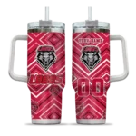 personalized new mexico lobos bold diamonds red curved tumbler best selling.webp