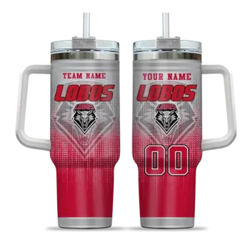 personalized new mexico lobos gradient dots red curved tumbler best selling.webp