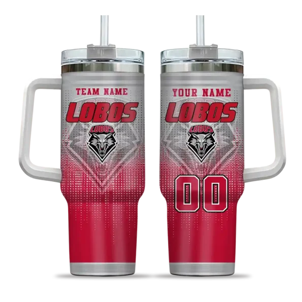 personalized new mexico lobos gradient dots red curved tumbler best selling.webp