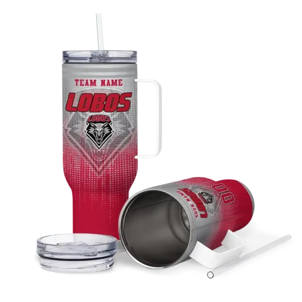 personalized new mexico lobos gradient dots red curved tumbler high quality.webp