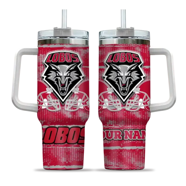 personalized new mexico lobos honey streaks red curved tumbler best selling