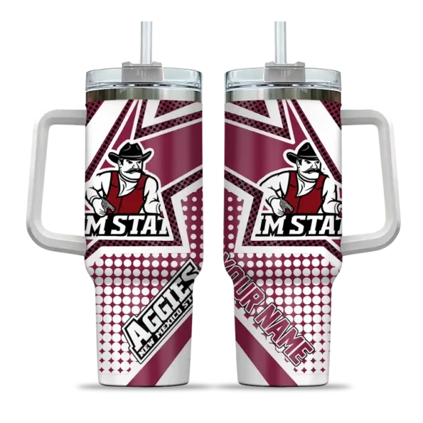 personalized new mexico state aggies arrow burst crimson curved tumbler best selling