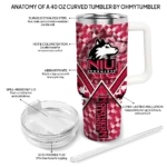 personalized northern illinois huskies chevron angle red curved tumbler best selling.webp