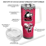 personalized northern illinois huskies heart helmet motif red curved tumbler best selling.webp