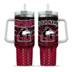 personalized northern illinois huskies hex texture red curved tumbler best selling.webp