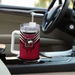 personalized northern illinois huskies hex texture red curved tumbler best selling.webp