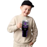 personalized northwestern wildcats arrow armor purple black curved tumbler best selling.webp