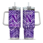 personalized northwestern wildcats bold diamonds purple curved tumbler best selling.webp