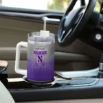personalized northwestern wildcats gradient dots purple curved tumbler best selling.webp