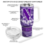 personalized northwestern wildcats honey streaks purple curved tumbler best selling.webp