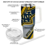 personalized notre dame fighting irish arrow burst navy curved tumbler best selling.webp